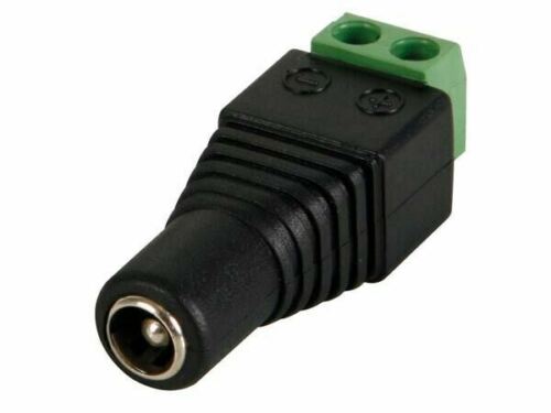 LED DC plug connectors  • Female Adapter • Terminal Block •  2A  • DC Power 55mm • 2 core wire only  •