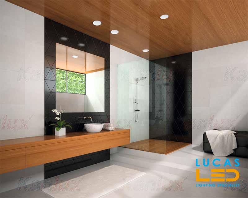  LED Panel Light  6W - 4000K - 450lm - IP65/20 - RECESSED Downlight - ceiling - full fitting - Bathroom / Kitchen - LED SMD - Ultra Slim - AREL