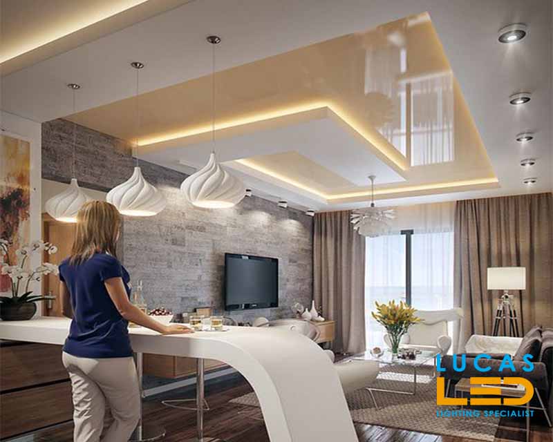 Recessed LED Spotlight / Downlight  - Ceiling mounted fitting - GU10 - IP20 - Decorative Ring - ELNIS Anthracite / Chrom body 
