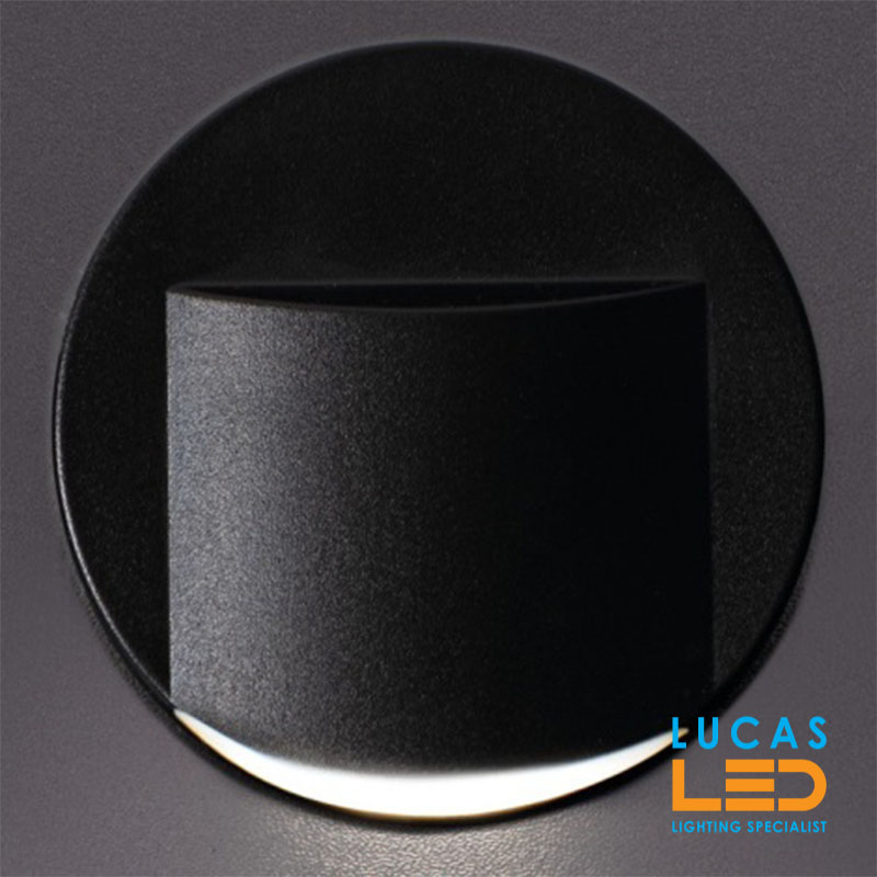 LED Wall Stairs Lighting 0.8W - 3000K Warm White - 12V/DC - 15lm - IP20 - decorative ERINUS-O black body
