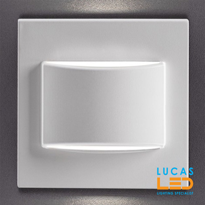 LED Wall Stairs Lighting 0.8W - 3000K Warm White - 12V/DC - 15lm - IP20 - decorative ERINUS-LL White body
