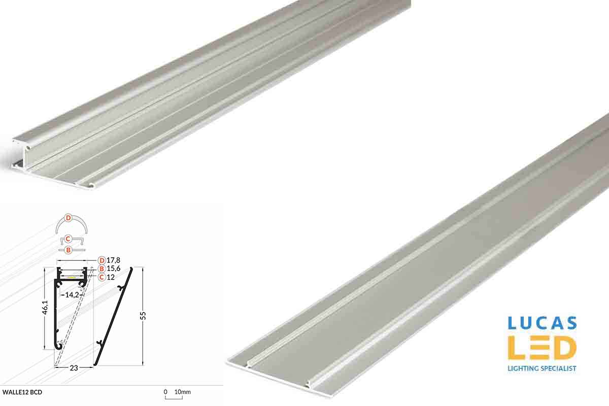 Last ONE 1 pcs - model DISCONTINUED - LED Profile Special Application - Walle12 - backlighting  - 2M - full SET