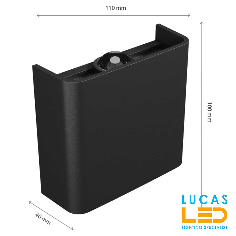  Surface LED Wall Facade Light CCT 2W- IP54- 200lm- 2700K-4000K-6500K- Black- Outdoor & Indoor lamp- Up & Down- LUNARIX 