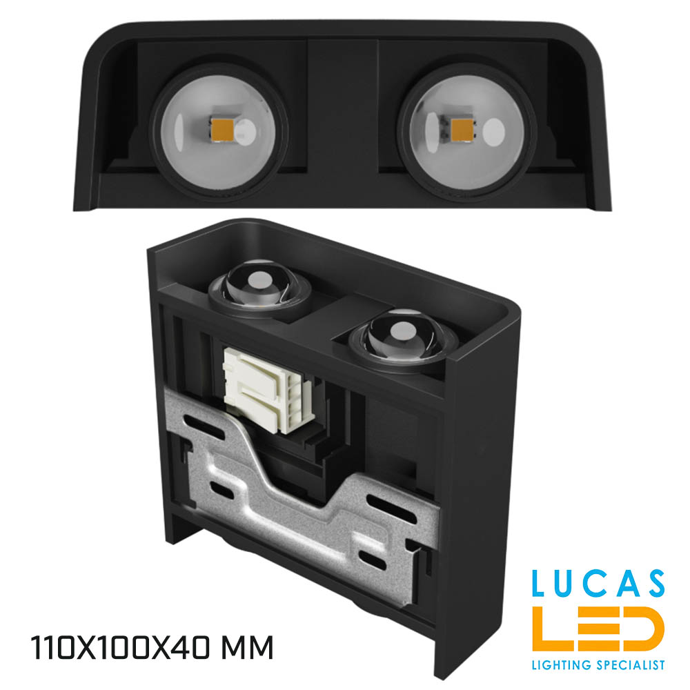  Surface LED Wall Facade Light CCT 4W- IP54- 400lm- 2700K-4000K-6500K- Black- Outdoor & Indoor lamp- Up & Down- LUNARIX 