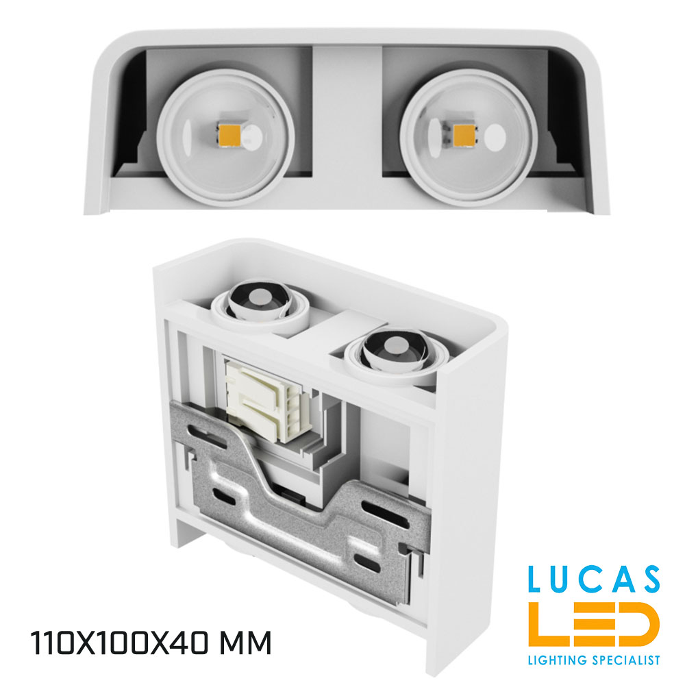  Surface LED Wall Facade Light CCT 4W- IP54- 400lm- 2700K-4000K-6500K- White- Outdoor & Indoor lamp- Up & Down- LUNARIX 