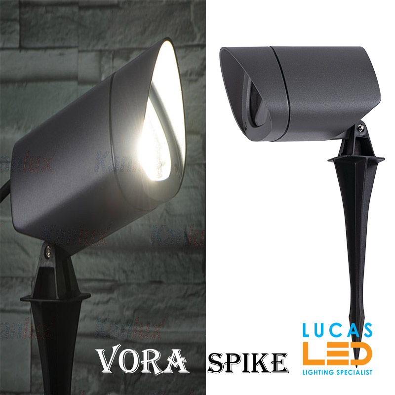 LED Ground Spike Light VORA - GU10 - IP44 waterproof - Landscape spotlight - Anthracite body.