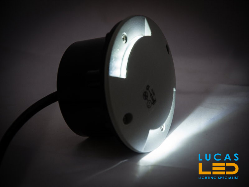 Outdoor LED in-ground light - 1W - IP66 - 6500K - IK09 - ROGER Grey / Black - recessed garden decorative light 