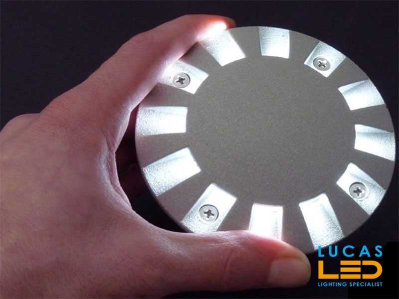 Outdoor LED in-ground light - 1W - IP66 - 6500K - IK09 - ROGER Grey / Black - recessed garden decorative light 