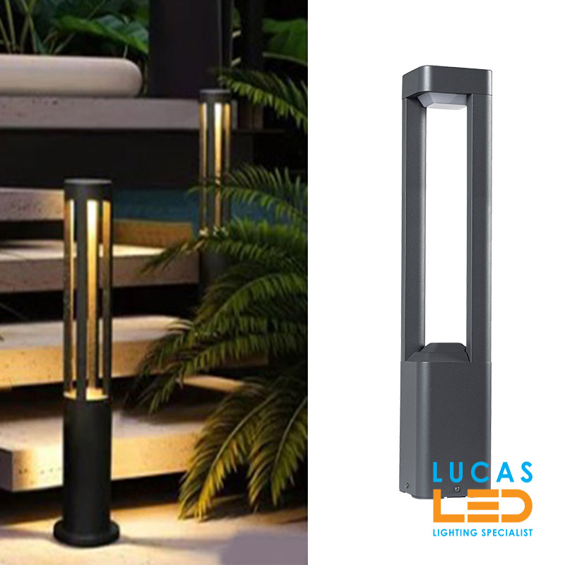 Outdoor LED Garden Bollard Light PEVO 80 - GX53 - IP44 waterproof - Down Light - Anthracite body.