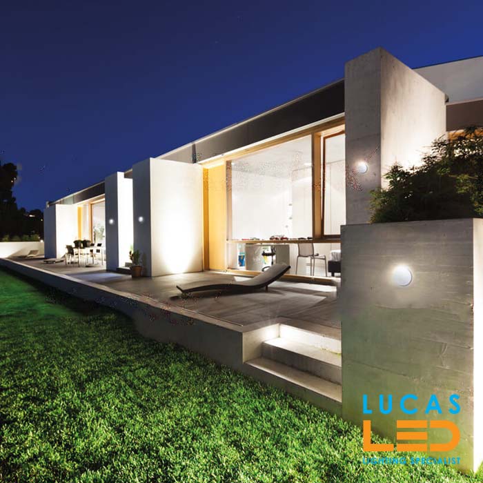 Last 16 pcs  ONLY- Surface LED Wall Facade Light- 8W- IP54- 330lm- 4000K - Round light - FORRO White- CLEARANCE