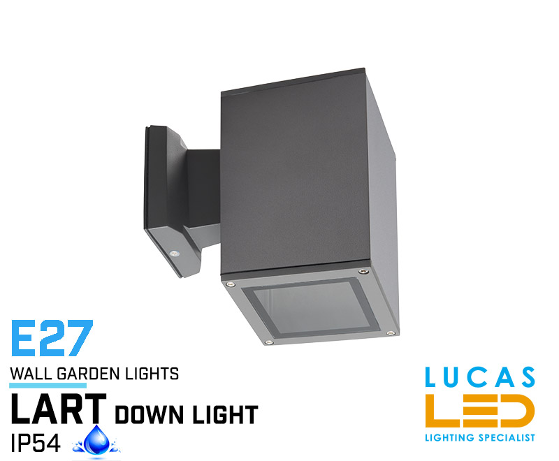 Outdoor LED Wall Light E27 - IP54 waterproof - LART 160 - Down Light - Anthracite colour.