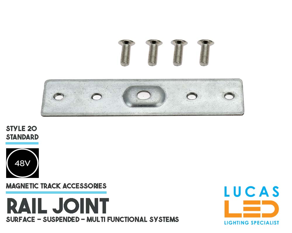 Joint bracket • Magnetic Track  Rail 48V • Top Connector   • Suspended • Black body• for Magnetic Track Light •