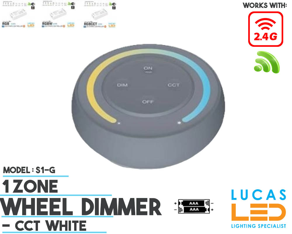 LED Wheel Dimmer • CCT • MiBoxer • 1 zone • Smart Lighting System • 2.4G  • Wireless • S1-G • Gray edition
