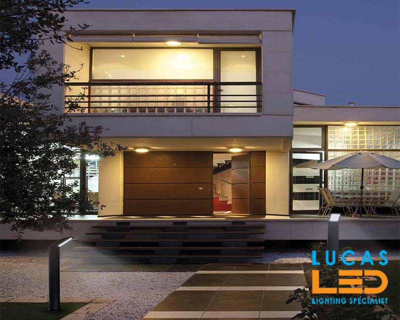 Outdoor LED Garden Light / Drive Way -9W - 600lm - 4000K - IP54 - Black - Modern SEVIA 500mm - Full Led SMD Fitting 