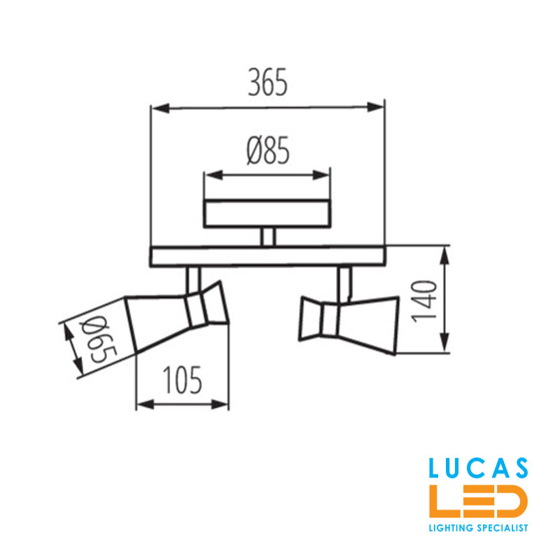 LED Ceiling surface Light- GU10- IP20- Decorative Home Lamp MILENO L2- Silver&Cooper color