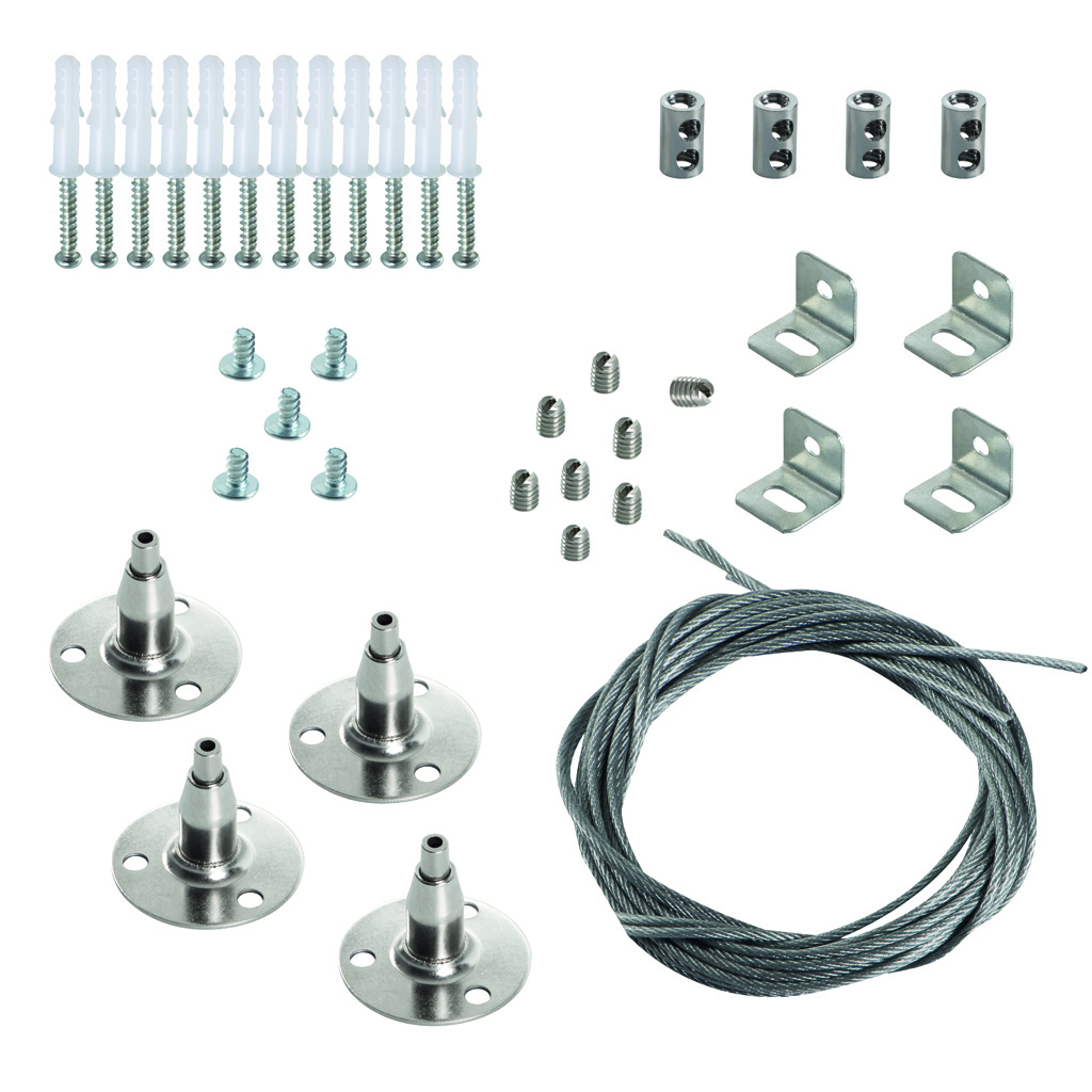 Steel Cord SET Panel 1200x300mm - Steel Line SET for Mounting Light Fixtures 