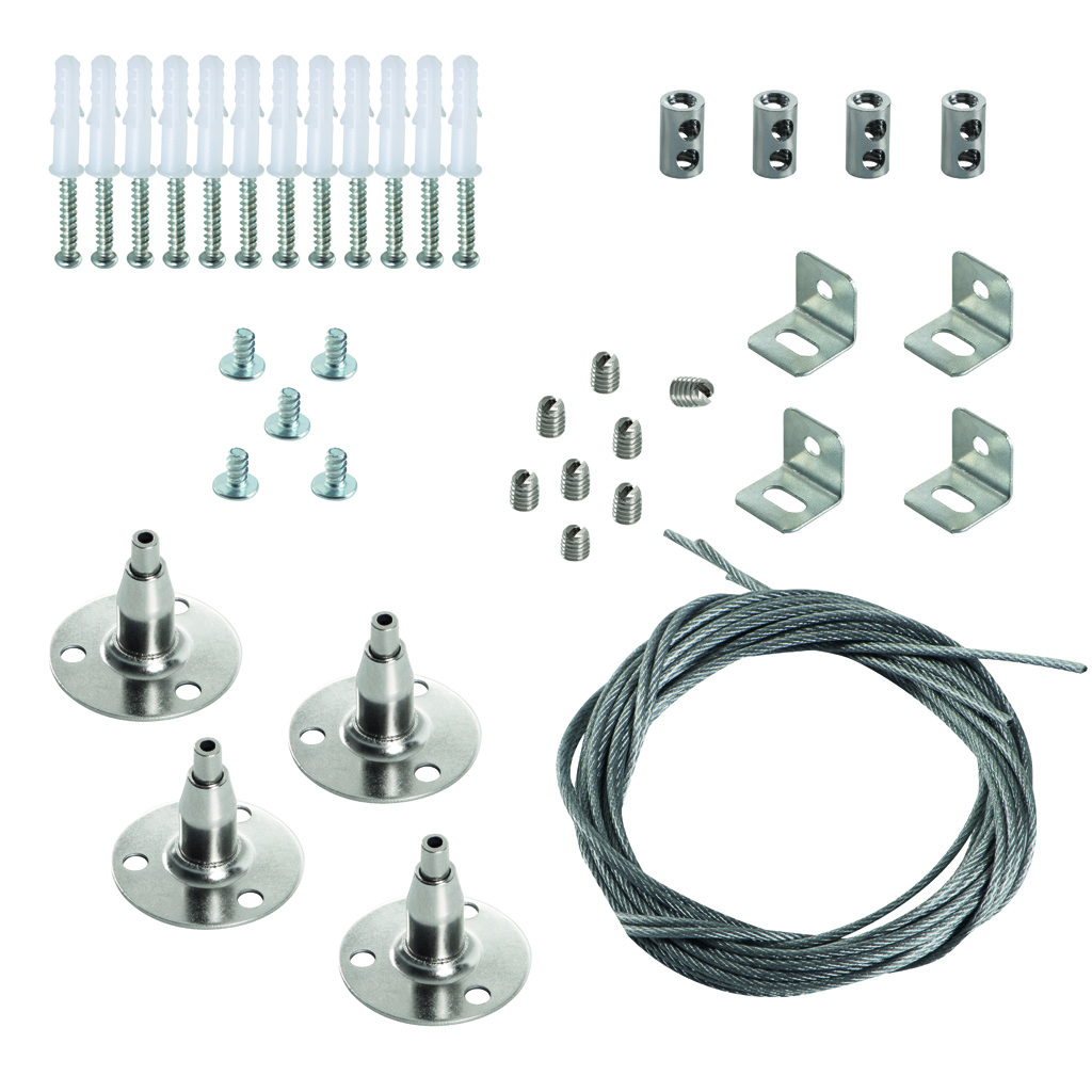Steel Cord SET Standard Panel 600x600mm - Steel Line SET for Mounting Light Fixtures 